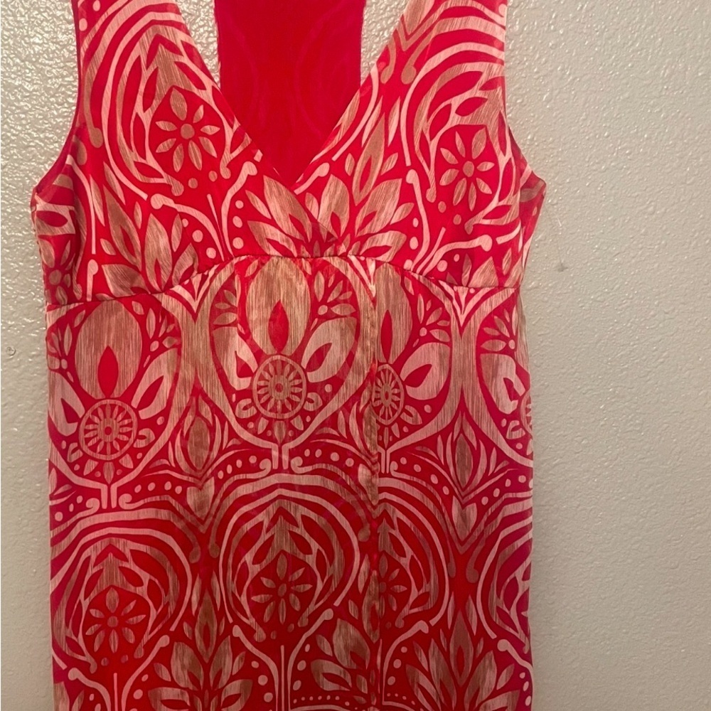 Glam Red and White Graphic Tank Top